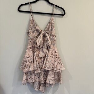 Style Rack Patterned Ruffle Romper